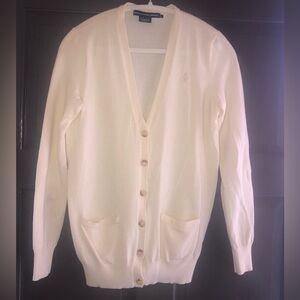Ralph Lauren Sport Vintage 100% Merino Wool Boyfriend Cardigan Size L